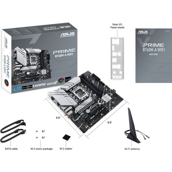 Купить Материнская плата Asus PRIME B760M-A WIFI LGA1700 Intel B760 4xDDR5 mATX AC97 8ch(7.1) 2.5Gg RAID+HDMI+DP, изображение 7 в интернет-магазине Irkshop.ru