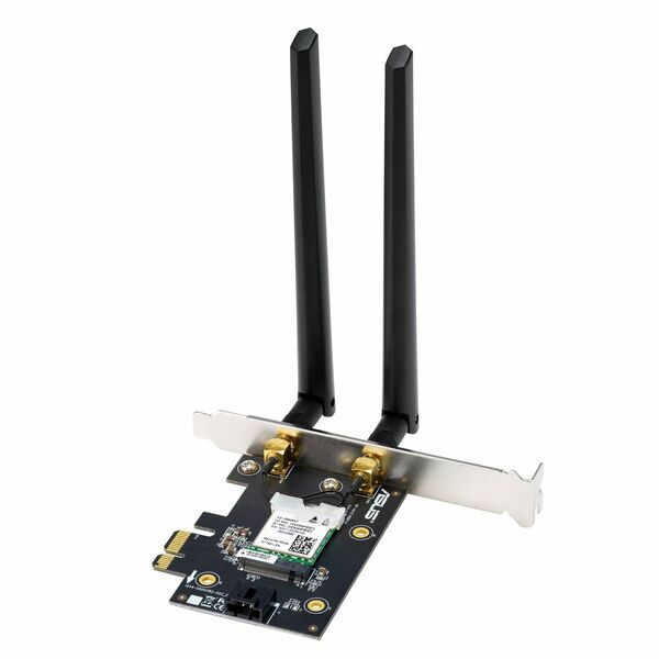 Купить Сетевой адаптер Wi-Fi + Bluetooth Asus PCE-AXE5400 PCI Express x1, 2 внешние съемные антенны в интернет-магазине Irkshop.ru