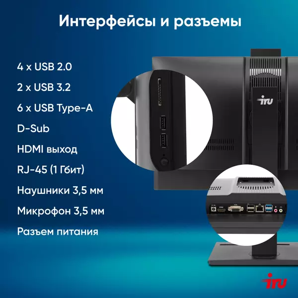 Купить Моноблок iRU 23IM 23.8" Full HD i5 12450H (2) 16Gb SSD512Gb UHDG 730 noOS GbitEth WiFi BT 120W Cam черный [1994786], изображение 26 в интернет-магазине Irkshop.ru