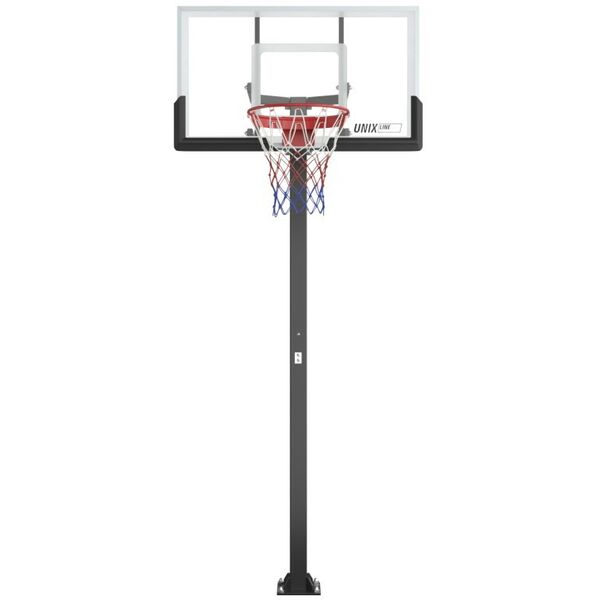 Баскетбол: Баскетбольная стойка стационарная UNIX line B-Stand-TG 54"x32" R45 H230-305 см фотографии