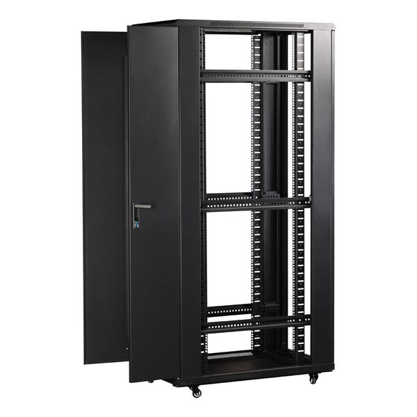 Купить Шкаф коммутационный напольный Lanmaster TWT-CBB-27U-6X6-G1 27U 600x600мм пер.дв.стекл задн.дв.спл.стал.лист 2-хст. 2 бок.пан. 800кг черный IP20, изображение 10 в интернет-магазине Irkshop.ru