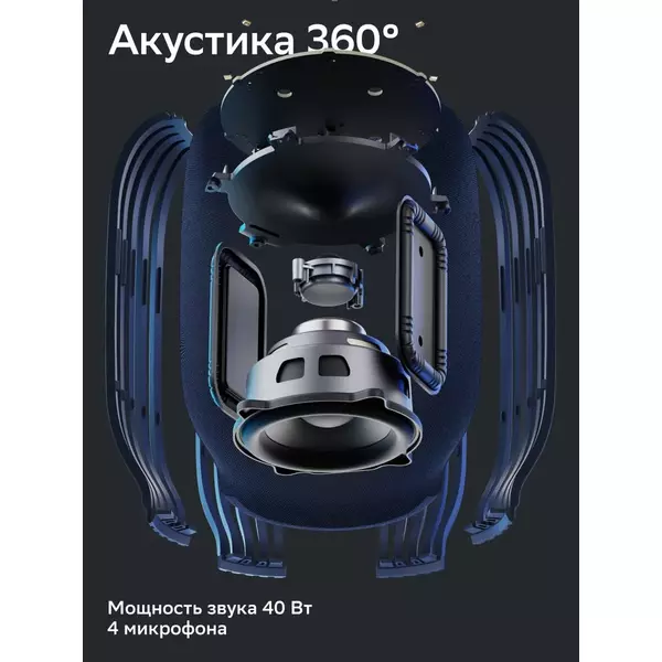 Купить Умная колонка Sber Boom Салют синий 40W 1.0 BT/Wi-Fi [SBDV-00090B], изображение 11 в интернет-магазине Irkshop.ru