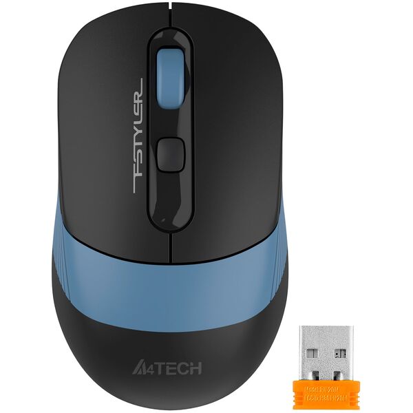 Купить Мышь A4-Tech Fstyler FB10CS ASH BLUE черный/синий оптическая 2000dpi silent беспров. BT/Radio USB 4but, изображение 2 в интернет-магазине Irkshop.ru