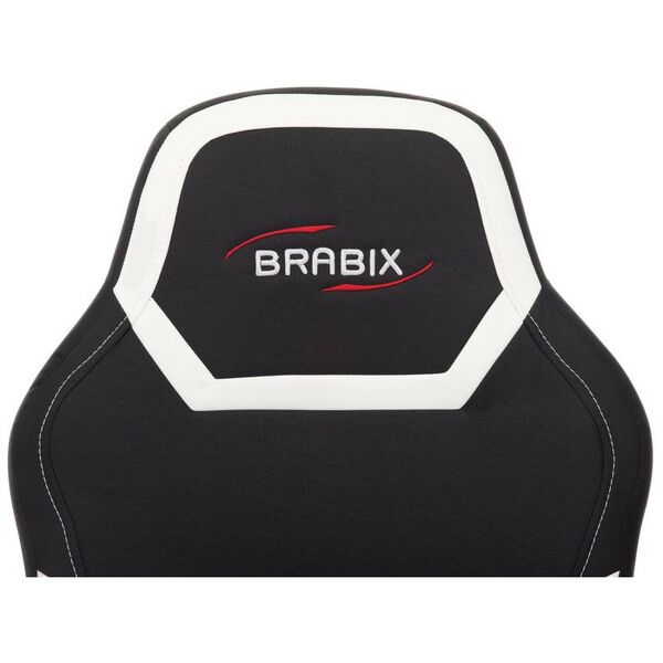 Стулья и кресла: Кресло компьютерное Brabix Alpha GM-018 ткань/экокожа, черное/белое [532640] фотографии