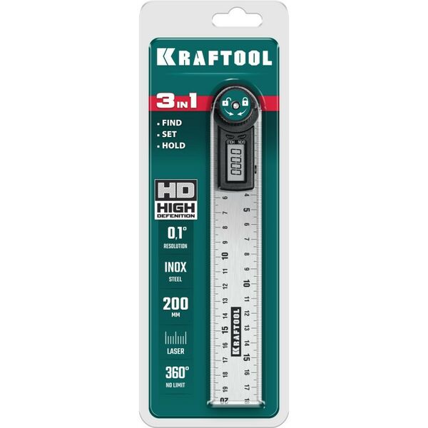Электронный транспортир-угломер KRAFTOOL DPM-20 200 мм [34682] фотографии