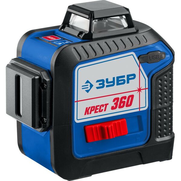 Лазерный нивелир Зубр Профессионал Крест 360 №2, 20 - 70 м [34906-2] фотографии