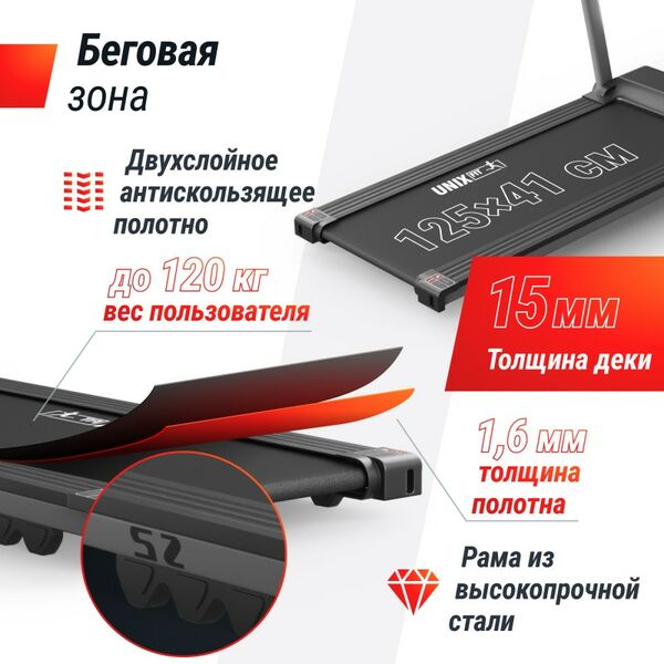 Беговая дорожка UNIX Fit Hi-tech S2 Metallic фотографии