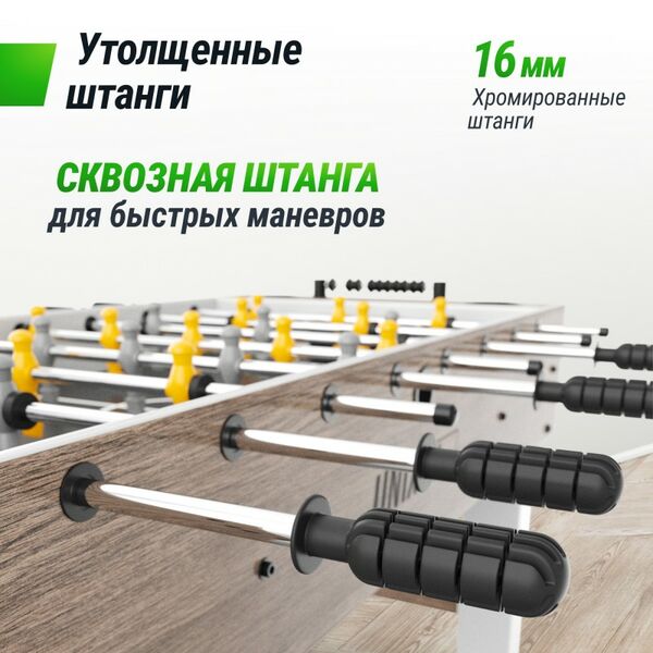 Игровой стол Футбол - Кикер UNIX line Grey Wood 125х61 см фотографии