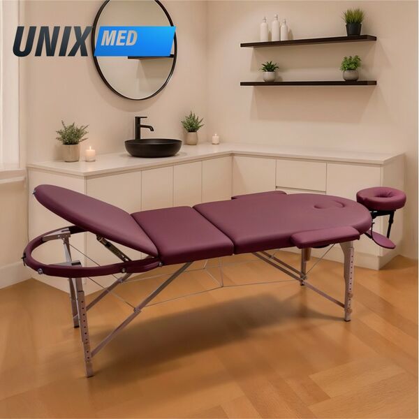Массажный стол UNIX Med Comfort 3 Section Burgundy фотографии
