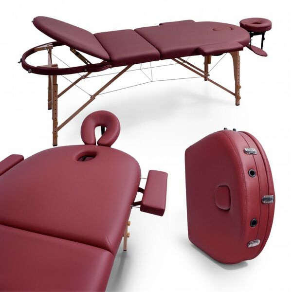 Массажный стол UNIX Med Comfort 3 Section Burgundy фотографии
