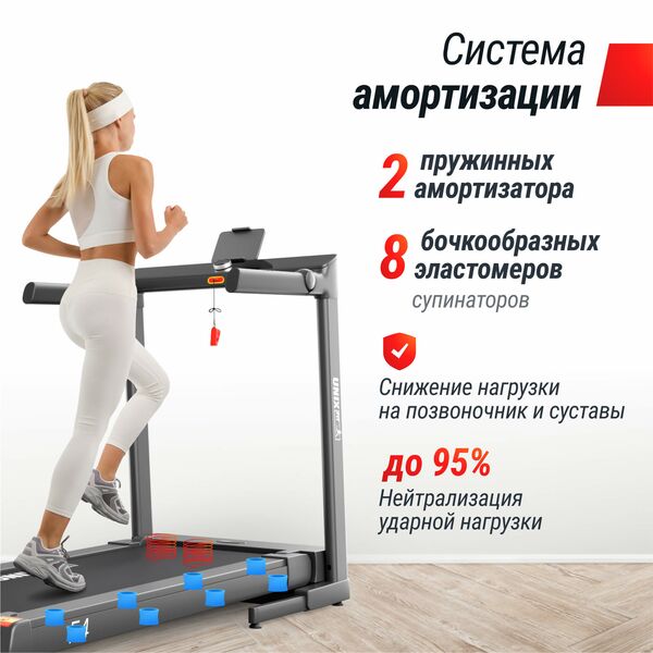 Беговая дорожка UNIX Fit Hi-tech F4 Space Grey фотографии