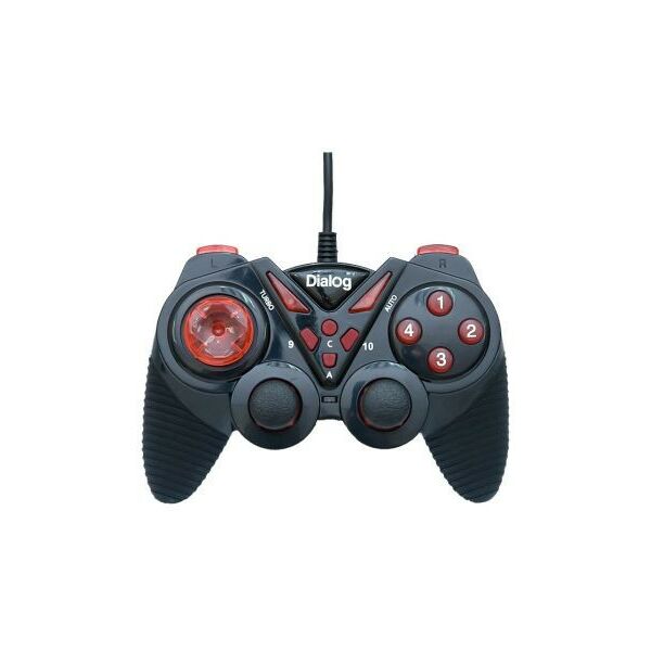 Рули и джойстики: Геймпад Dialog Action GP-A13 Black-Red Vibration, 12кн, 8 поз.перекл, 2 мини-джойстика, USB фотографии