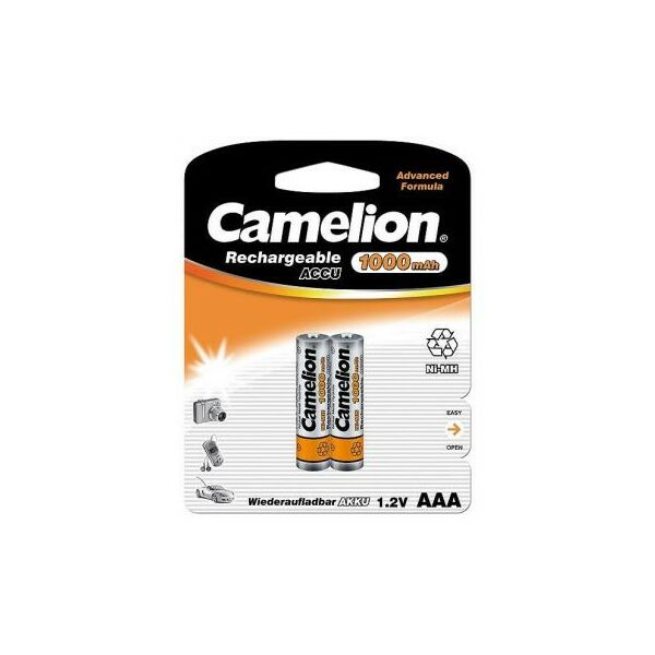 Батарейки и аккумуляторы: Аккумулятор Camelion NH-AAA1000-2 1.2V, 1000mAh NiMH, Size "AAA" уп. 2 шт [NH-AAA1000BP2] фотографии
