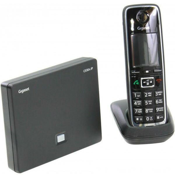 VoIP оборудование: Радио/телефон с автоответчиком Siemens Gigaset C530A IP Black трубка с ЖК дисплеем, база фотографии
