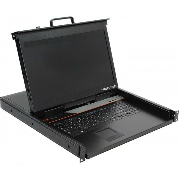 KVM-переключатели: KVM-консоль Procase E1701HD 1U выдвижная однорельсовая PS/2 USB консоль с LCD 17" фотографии