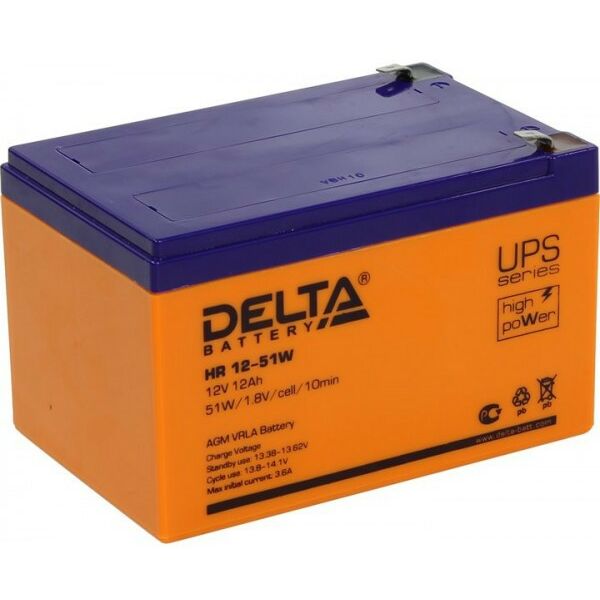 Купить Аккумулятор Delta HR 12-51W 12V, 12Ah для UPS в интернет-магазине Irkshop.ru