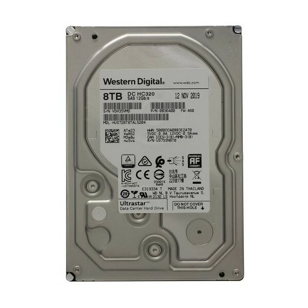 Жесткие диски: Жёсткий диск Western Digital 8 Tb Ultrastar DC HC320 SAS 12Gb/s 3.5" 7200rpm 256Mb [HUS728T8TAL5204] фотографии