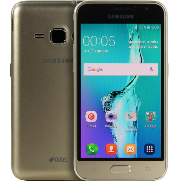 Смартфоны: Смартфон Samsung Galaxy J1 Gold 1.3GHz, 1Gb RAM, 4.5" 800x480 sAMOLED, 4G+BT+WiFi+GPS, 8Gb+microSD, 5Mpx, Android [SM-J120F] фотографии