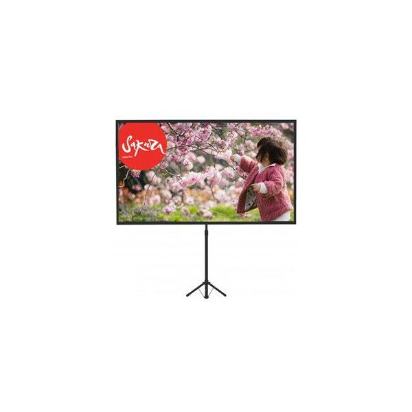 Экраны для проекторов: Экран Sakura TriScreen 1:1 SCPST-220x220 220x220 см, напольный рулонный белый, 123" фотографии