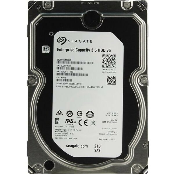 Жесткие диски: Жесткий диск Seagate 2 Tb Enterprise Capacity SAS 12Gb/s 3.5" 7200rpm 128Mb [ST2000NM0045] фотографии