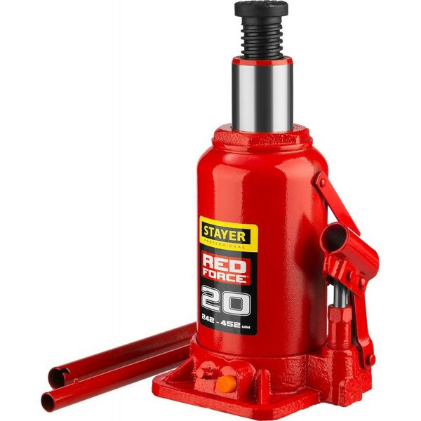Домкраты: Домкрат бутылочный гидравлический STAYER RED FORCE 20т 242-452мм [43160-20_z01] фотографии