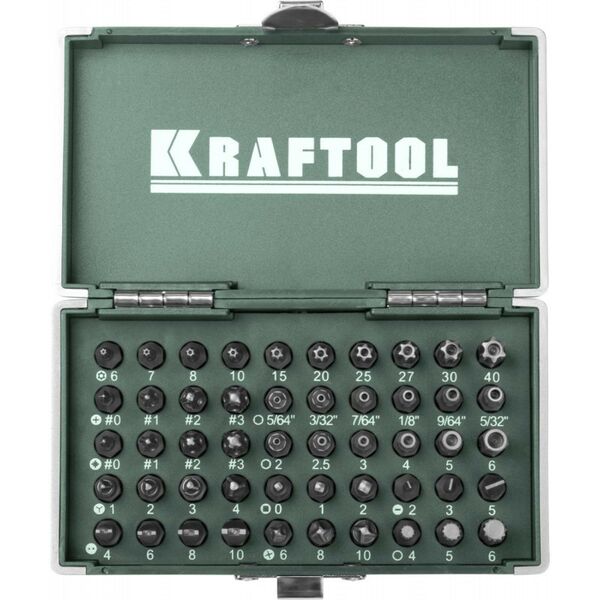Наборы оснастки: Набор кованых торсионных бит KRAFTOOL X-Drive Cr-Mo, система насечек "NSS", 50 предметов, в боксе [26065-H50] фотографии