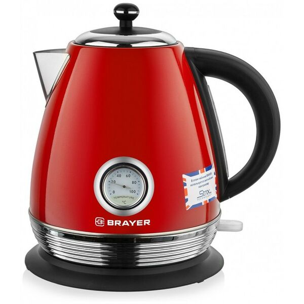 Чайники, термопоты: Чайник электрический BRAYER 1007BR-RD 1.7л, 2.2кВт, контроллер Strix, фильтр фотографии