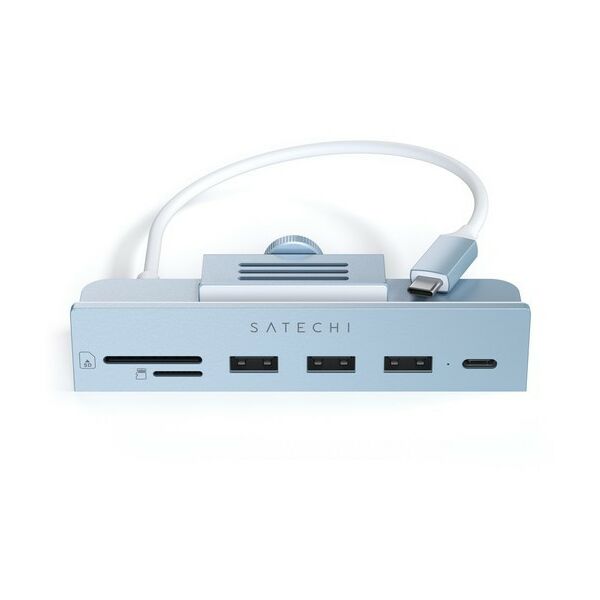 USB концентраторы (USB hub): USB-C-концентратор Satechi Aluminum USB-C Clamp Hub для 24" iMac, цвет синий [ST-UCICHB] фотографии