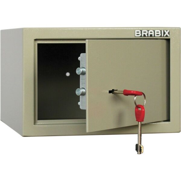 Сейфы и металлические шкафы: Сейф мебельный Brabix D-18m 180х270х236 мм, 5 кг, ключевой замок, крепление к стене [291161] фотографии