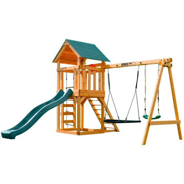 Детские спортивные комплексы: Детский игровой комплекс UNIX Kids 6 в 1 Dark Green фотографии