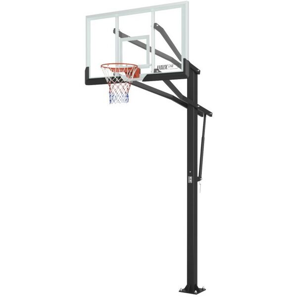 Баскетбол: Баскетбольная стойка стационарная UNIX line B-Stand-PC 72"x42" R45 H230-305 см фотографии
