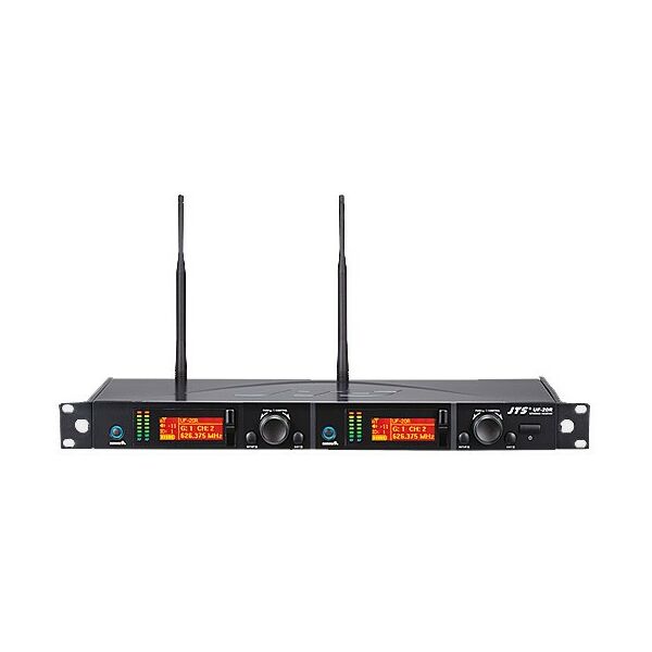 Радиомикрофонные системы: Радиосистема JTS UF-20R UHF-ресивер двухканальный, выход: 2*XLR/2*6.3 Jack, LСD-дисплей, 650-725 МГц фотографии