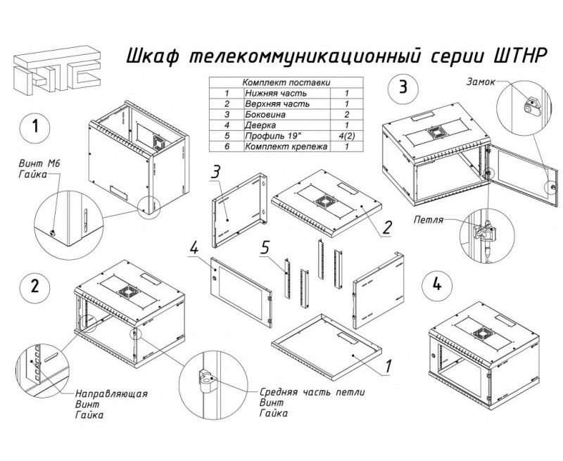 Шкаф телекоммуникационный на схеме